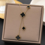 Uus kahepoolne neljaleheline ristiku kaelakee naistele, mittepleekuv narmastega kaelakett, ni&scaron;i kerge luksuslik lihtne ripats kuld