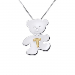 LEA &; ARTHUR - Laste ripatsi motiiv (KARUPOEG) H&otilde;bedane 925 tuhandeid roodiumiga kaetud ja; (T&auml;ht T) Kollase kullaga kaetud