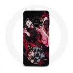 Coque Maniacase pour Samsung Galaxy S9 demon slayer tanjiro nezuko attaque combat