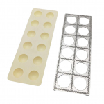Ravioli vorm eriti suur ruudukujuline ravioli alus pressiga, 12 pesaga, pasta valmistamise komplekt Itaalia ravioolide, pelmeenide, wontonite jaoks