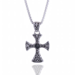 Uus moodne ristripatsiga kaelakee galvaniseeritud hiphop-retro stiilis kaelakee aksessuaarid 3*5CM kuld