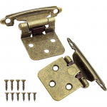 Kapi hinged harjatud nikliga k&ouml;&ouml;gikapi uste jaoks (1 paar-2 t&uuml;kki)-1/2 kaetud (Muutuv)-Isesulguvad k&ouml;&ouml;gikapi hinged tasapinnaline paigaldus 2 Pieces antiikne messing v&auml;rv