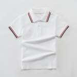 Laste polos&auml;rk: L&uuml;hikeste varrukatega puuvillane vormiriietus p&otilde;hikooli ja p&otilde;hikooli jaoks &ndash; valge v&otilde;i sinine (Suurused 100-190) Size 120cm