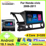10-tolline autostereo raadio Honda Civic 8 2005 - 2012 jaoks Android Carplay Multimeediam&auml;ngija Navigatsioon GPS 2Din Heli DVD 4-core 2GB+32GB