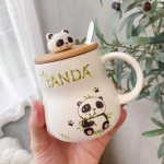 Armas multikas panda keraamiline kruus 400ml kaane ja lusikaga kohvikruusid piimatee kruusid hommikus&ouml;&ouml;gitass joogin&otilde;ud uudsuskingitused 400ml