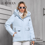 GASMAN 2024 talve sulejope kollektsioon Fashion Solid P&uuml;stkrae Naiste mantlid Elegance Kapuutsiga naiste jakid 83278 M sinine
