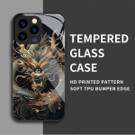 Karastatud klaasist korpus Golden Dragon Prinditud kaitsev TPU kate pehme &uuml;mbris korpus iPhone'ile Samsung iPhone 6