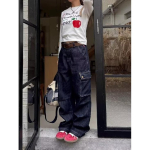 Ameerika High Street Jeans Meeste S&uuml;gis Trendikas Br&auml;nd Ins L&otilde;dvad Laiad Sirged P&uuml;ksid Veidi Laienevad P&uuml;ksid S tumesinine v&auml;rv