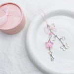 Kawaii Sweet Star Bow telefoni amulettide ripats Armas liblikas helmestega k&auml;sitsi valmistatud v&otilde;tmehoidja naistele t&uuml;drukutele moekott kaunistuskingitused A2