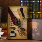 Klassikaline kalligraafia sulgpeaga sulepea vaha tindiga pitsatiga komplekt vintage puidust sulepead 5 erinevat suleotsa kingitus &otilde;pilastele t&auml;iskasvanutele