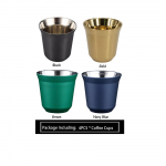 80ml Kahekordse seinaga roostevabast terasest espressotass Nespresso Pixie Isolatsioon Kohvitass Kuju Armas Kapsel Termostass Kohvikruusid 80ML