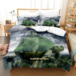 Maailma Kilpkonnad Kilpkonnasaar Voodipesu Komplekt Multikas Anime kolmeosaline komplekt T&auml;iskasvanu Laps Magamistuba Tekikoti Komplektid 3D Kawaii Loom EU Single 135x200cm