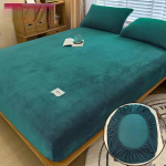 Piima samet voodilina Pehme soe madratsi kate Paigaldatud elastne kohev s&uuml;gistalvine paar Luksuslik kaheinimesevoodi voodipesu kodu 90x200cm Only A sheet