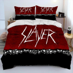 Slayer Heavy Metal Band Music tekkvoodipesukomplekt, tekikott, padjap&uuml;&uuml;r, kuningasuuruses voodipesukomplekt kingituseks AU Single 140x210cm