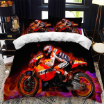 Mootorratturi Voodipesu Komplekt Poistele T&uuml;drukutele &Uuml;hekohaline Kahekohaline Suurus Tekikott Padjap&uuml;&uuml;r Voodi Lastele T&auml;iskasvanutele Moodne Kodutekstiil AU Single 140x210cm