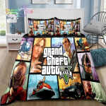 3D-prindiga Grand Theft Auto GTA M&auml;nguri Voodipesukomplekt &Uuml;heinimese Twin T&auml;iskasvanu T&auml;iskasvanu Kuninganna Kuningas Suurusega Voodikomplekt T&auml;iskasvanud Laste Magamistuba AU Single 140x210cm