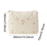 3 tk/kompl Naiste tepitud puuvillane hoiukott Esteetiline tr&uuml;kitud meigikott Naiste suure mahutavusega tualett-tarvete organiseerija Kosmeetikakott