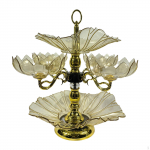 Eelroa taldrik, lille-suupiste magustoidu-puuviljakauss, kuivatatud taldrik kohvikule, Lotus shape