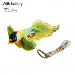 S&auml;utsuv lind kassim&auml;nguasi, interaktiivne elutruu pl&uuml;&uuml;sis lind piiksuva heli ja sulgedega puutetundliku kassipoja m&auml;nguasi toakassidele Battery