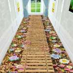 WTEMPO 3D Taim Esik Pikk Vaip Pastoraalne Vaibad Koridor P&otilde;randamatt Pehme Vahek&auml;igu trepid Libisemisvastane W120*H400CM