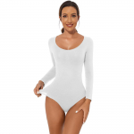 Naiste pikkade varrukatega Body Shaper Control Strong Body, Sculpting Forming Tugev vormimine Hingavad materjalid M valge