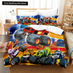 3D Prinditud Blaze N Monster Machines Voodipesukomplekt Multifilm Tekikott Topelt &Uuml;hekohaline T&auml;issuuruses Queen King T&auml;iskasvanu Laps Voodipesu Tekikott EU single(135x200cm)