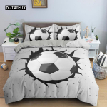 3D jalgpalli voodipesu komplekt Jalgpall tekikott Padjap&uuml;&uuml;r Pol&uuml;estrist lohukott King Queen T&auml;is topeltpalliga sport tekikate EU single(135x200cm)