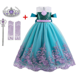 Printsessikleit t&uuml;drukutele V&auml;ike merineitsi kost&uuml;&uuml;m Ariel kleit S&uuml;nnip&auml;evaks Karnevali peokleit Halloweeni ballikleit Vestidos 4-10 aastat 5T blue