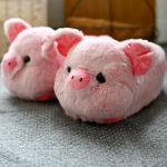 Mugavad talvised puuvillased sussid: Hirve ja Tiigri Pl&uuml;&uuml;s Disain Paaridele - Soe, Mugav Siser&otilde;ivas Meestele ja Naistele Pig, One size (36-41)
