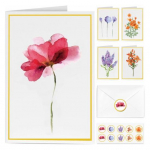 10 tk. M&auml;rkmekaarte Kullast fooliumist lillekujundusega &otilde;nnitluskaardid &uuml;mbrike ja kleebisega s&uuml;nnip&auml;evaks pulma-aastap&auml;eva &auml;rikogunemiseks 10pcs