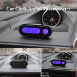 Auto Kell Digitaalne Termomeeter Kellaaeg 2 &uuml;hes Auto Kellad Helendav LCD Taustvalgustus Digitaalne N&auml;idik Autostiili Tarvikud must