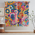 Segane mosaiik lilledest Pimendavad kardinad 2 tk komplekt Magamistoa pimendavad kardinad akendele ja kappidele Elutoa kaunistuseks W50xH70cmx2pcs-CL