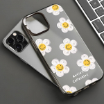 Mobiiltelefoni&uuml;mbrised iPhone 11 13 15 Pro Max 12 14 Pro Max &uuml;mbrisele iPhone 16 15 Plus 13 Pro 12 j&auml;&auml;tunud tekstuuriga maalitud koomiksililled iPhone 11 valge