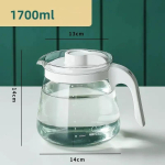 Suvine jahe veekeetja 1700-2300ml Klaasist teekann K&otilde;rge temperatuurikindlus Teekann filtrikattega Majapidamise veekann gray