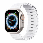 Apple Watch Ultra merev&auml;rvi silikoonrihm - &Uuml;hilduv Series 8 iWatchiga 18# 42/44/45/49mm White