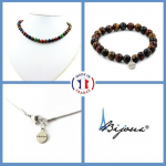 Pierres et Min&eacute;raux. Parure bijoux Bracelet Collier Perles Oeil de Tigre Multicolore 8 mm. Taille personnalisable.