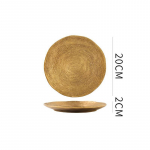 J&auml;&auml;tunud kuldne keraamiline &otilde;htus&ouml;&ouml;gitaldrik, praetaldrik, pastataldrik, salatikauss, magustoidukauss, molekulaark&ouml;&ouml;gi erin&otilde;ud