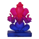 Ganesha kujuke, Roosa ja sinine l&auml;bipaistev kahepoolne kristallist Lord Ganesha kuju, eCraftIndia