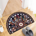Retro poolringikujuline klaasitud p&otilde;randamatt: Vastupidav ja kergesti hooldatav, mustuse- ja kulumiskindel, ideaalne veranda sissep&auml;&auml;sude jaoks 40*60cm Imitation Cashmere