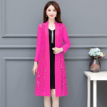 Keskealine naiste kardigan &otilde;huke stiilis p&auml;ikesekaitseriietus, mantel Naiste suvine r&auml;tik, pikk p&auml;ikesekaitseriietus jakk 5XL