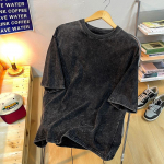 Vintage lumehelbepunktiga &uuml;hev&auml;rvilised T-s&auml;rgid meestele, puuvillased l&uuml;hikeste varrukatega, peske vana veega, t&auml;navastiilis hiphopi T-s&auml;rk XXXXXL must