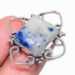Natural Sodalite Gemstone 925 Sterling Silver Jewelry Ring Size 7.5 f1y02