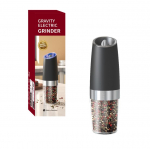 1 tk/2 tk Gravity elektriline soola- ja pipraveski komplekt, reguleeritav j&auml;medus, LED-valgustusega akutoitel, k&ouml;&ouml;gis &uuml;he k&auml;ega juhtimine 1pcs must