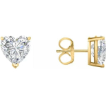 Jewels Prim 1,25 ct s&uuml;damekujulised teemantk&otilde;rvar&otilde;ngad massiivsest 14K kollasest kullast push-back kinnitusega naiste parimad ehted 15MM kollane