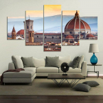 5 t&uuml;kki Santa Maria Del Fiore katedraal l&otilde;uendimaal Maastik plakatid ja tr&uuml;kised Seinakunstipildid Kodukaunistus Ilma raamita 20x35cm*2 20x45cm*2 20x55cm*1