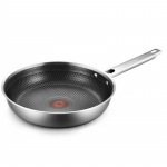 Kangbahe k&auml;rgstruktuuriga mittekleepuv 304 roostevabast terasest praepann - kahepoolne pann pannkookide ja steikide jaoks 26cm Frying Pan
