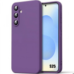 Coque pour samsung galaxy s25 - silicone souple anti-rayures - violet fonc&eacute; - booling&reg;