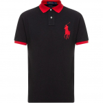 Polo Ralph Lauren Logo Tikitud Vertikaalne N&ouml;&ouml;pidega Sirge L&otilde;ikega L&uuml;hikeste Varrukatega Polo S&auml;rk Meestele Polo S&auml;rgid Must 710752866-002 S