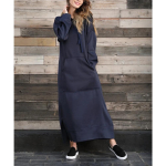 S&uuml;gis Talv Naiste Vaba Kootud Kapuutsiga Pikk Kleit Pl&uuml;&uuml;s Soe Vabaaja Suure Taskuga Kleit Naistele XXXL gray