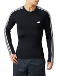 Adidas Pikkade varrukatega Techfit 3 triibuga treening DB108 Must S T-s&auml;rk Meeste (HD3532)